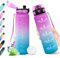 KollyKolla Gourde 1L, Bouteille Motivation Étanche avec Filtre sans BPA, Bouteille Sport avec Marqueur de Temps, Gourde Réutilisable pour Adulte, l'école, Sport, Bureau, Yoga, Camping