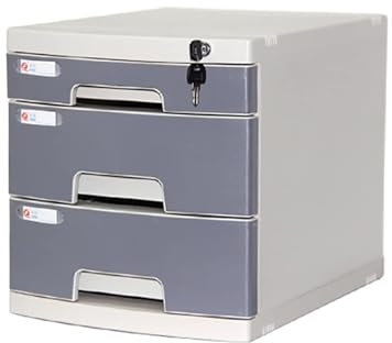 Cassettiera da Ufficio Mobiletto Portadocumenti Da Scrivania, Cassettiera Portaoggetti In Plastica Con Serratura Per Formato A4, Portadocumenti Da Ufficio Con Etichetta Indice, Organizer Da Scrivania