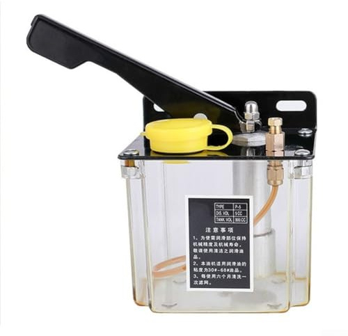 Manual Lubricating Hydraulics Oil Pump, 0.8L Left/Right Hand Operated Lubrication Oiler For CNC Punching Lathe Cutting Milling Machine(Left Hand)