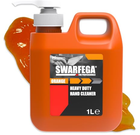 Swarfega Orange - Industrial Hand Cleaner - Natural Scrubbing Agents - Solvent-Free Formula - 1 Litre Pump Pack - For Professional Use Only
