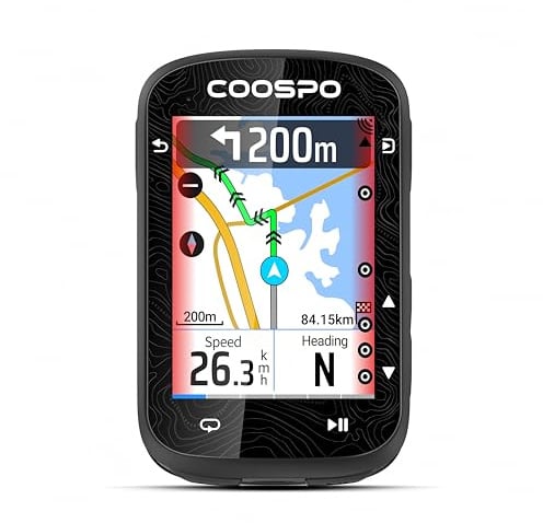 COOSPO Computer per bicicletta GPS con touchscreen colorato CS600, Bicicletta wireless impermeabile IPX7 con Bluetooth/ANT+, navigazione per percorso, supporta radar per bicicletta & autonomia 36H