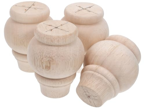 HOUDERCO Ersatzfüße Möbelbeine 4 Stück Massivholz 8 X 10cm für Sofas und Stühle Stabile Füße für Verschiedene Wohnbereiche