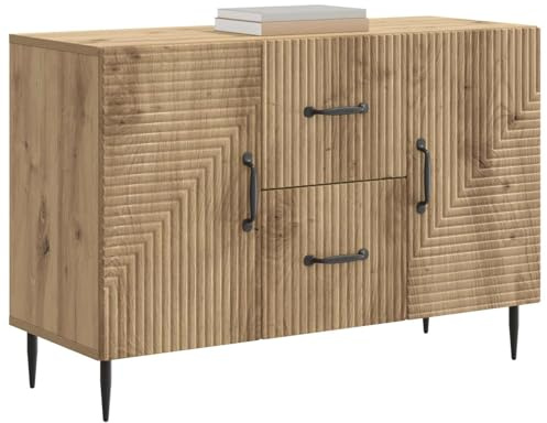 vidaXL Sideboard Artisan-Eiche 89 x 34,5 x 60 cm Holzwerkstoff, Wohnzimmer, Vintage Sideboard, rechteckige Aufbewahrung, geräumiger Schrank, vielseitiges Möbelstück