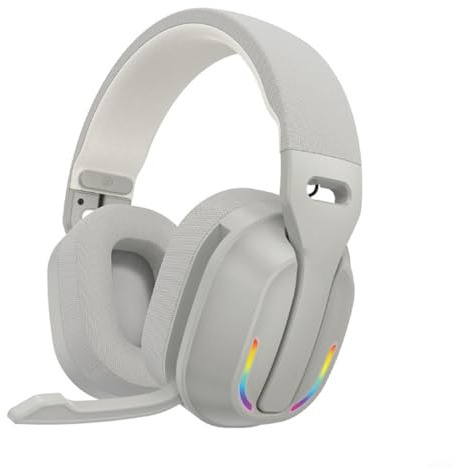 Tidgel B500 Wireless Gaming Headphones with RGB Light, 60H Playtime, BT 5.4 Low Latency, HD Mic, for PC For PS5 For Xbox(Gray)