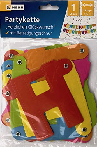 Heku Girlande 2,5m Herzlichen Glückwunsch Partykette