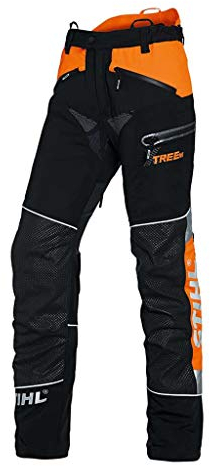 Stihl pantalones con protección contra cortes Advance X Treem negro/naranja advertencia/plata, S, 1