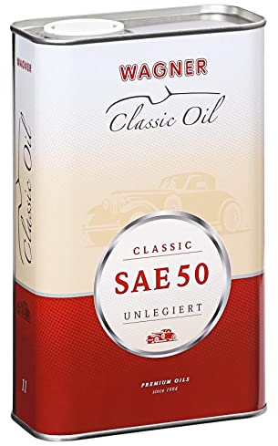 WAGNER Classic Einbereichs-Motoröl SAE 50, unlegiert | API SA - Motoröle Für Autos, Motorrad & Oldtimer ohne Hauptstrom-Ölfilter | Oxidationsstabil, Metallschonend & Temperaturbeständig | 1 Liter
