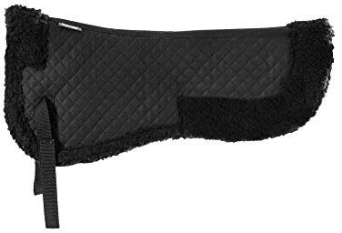 HORZE Kunstfell Pad, Korrekturpad, Mit Befestigungsschlaufen, Größe Pony/Warmblut, Weiß, Purpur, Rosa, Braun, Schwarz, Schwarz, F