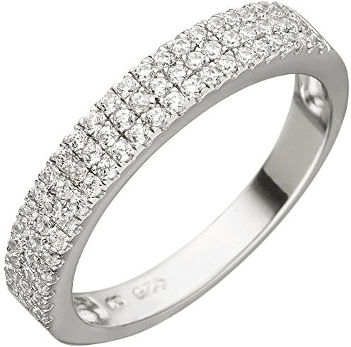 Schmuck Krone Ring mit 69 weißen Zirkonia in 3 Reihen 925 Silber Fingerschmuck für Damen, Ringgröße:Innenumfang 56mm ~ Ø17.8mm