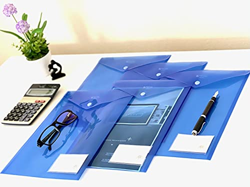 50x Rexel Ice Dokumententasche A4 hoch, transparent blau, mit Druckknopf, Aktenhülle, Sichthülle