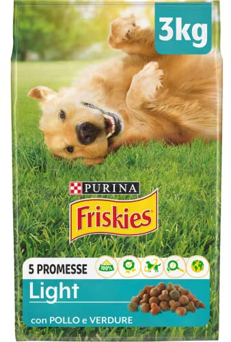 Purina Friskies leichtes Trockenfutter für Hunde mit Huhn und Gemüse, 4 Packungen à 3 kg