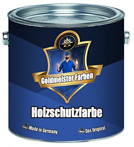 Goldmeister Farben Holzschutzfarbe in Schweden-Rot, Grün, Weiß, Schwarz, Dunkel-Braun, Rot-Braun und Beige - perfekter Schutz mit deckender Farbe für Holz (1 L, Beige)