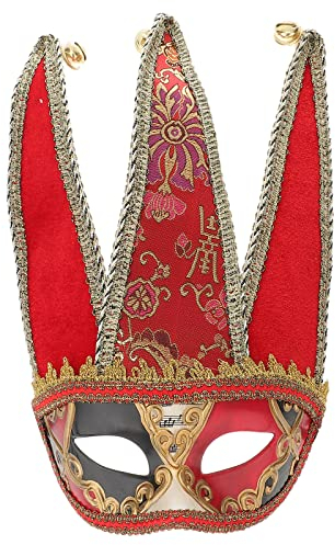 Amosfun Venedig-Maske, Weihnachtsmaske, Ballmaske, rot