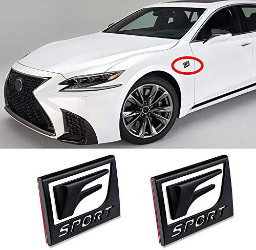 XCBW 1 Paar F-Sport Square Emblem Label Trunk Fender Logo Seitenaufkleber Aufkleber Für L-EXUS CT is ES GS LS NX GX SX LX LC GS300 RX300,Schwarz