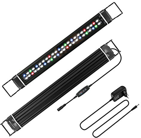 BELLALICHT LED Aquarium Beleuchtung, Aquarien Lampe [Vollspektrum Rot Grün Blau Weiß Licht] mit Timer, 10 Helligkeitsstufen Dimmbar IP66 Wasserdicht für Fisch Tank Pflanze