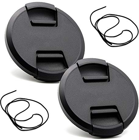 Objektivdeckel für Nikon D5300 D3500 D850 D7500 Kamera mit AF-S DX 18-55 mm f/3.5-5.6G Objektiv, Fire Rock Objektivdeckel für Canon EOS 90D, Rebel T7 w/EF-M 55-200 mm 18-55 mm Objektiv, 2 Stück