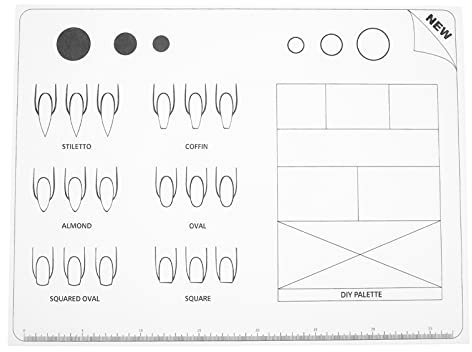 Lurrose Nagel Färbung Praxis Pad Nail Art Silikon Matte Acryl Nagel Ausbildung Matte Faltbare Waschbar Tisch Abdeckung Pad Stempel Matte Nagel Praxis Arbeitsbereich Nagel Abziehbilder Praxis Matte