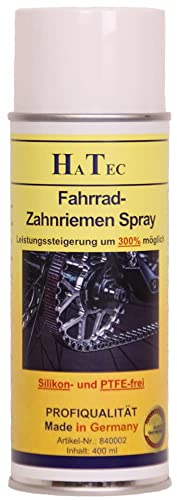 HaTec, Fahrrad- Zahnriemen Spray, 400 ml, bis zu 300% Leistungssteigerung für, Zahnriemen, Keilriemen, Flachriemen, hebt störende Knarrgeräusche auf und verlängert die Lebensdauer