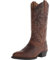 SWZEC Stivali da Cowboy da Uomo Ricamo a Punta Stivali Western Autunno Inverno Stivali a metà Polpaccio Vintage di Grandi Dimensioni Marrone 42
