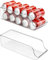 Puricon 2 Pcs Soda Can Fridge Dispenser Organizer, Clear Plastic Storage Drawer Organizer Canned Food Pop Cans Beverage Container -Standard