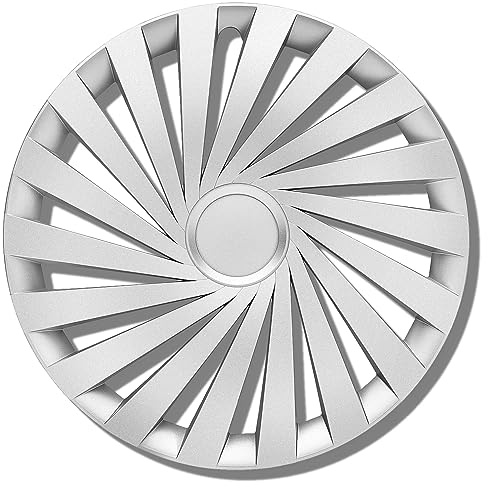 Kuglo Imperium Radkappen 15 Zoll Silber, 4er-Set für Stahlfelgen | Schlagfester, witterungsbeständiger Kunststoff mit Metallspannring und werkzeugloser Clip-Montage
