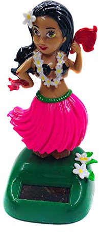 iSpchen Wackelfigur Auto Solarfigur Tanzende Hula Girl Solarbetriebene Tanzfigure Puppen Spielzeug Solar Hawaii Hula-Tänzer Mädchen Figur Armaturenbrett Ornament für Auto Büro Schreibtisch Dekor