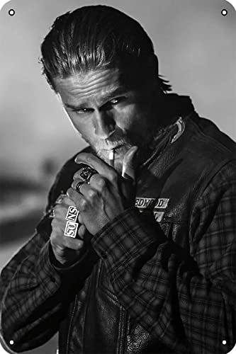 Neqivtly TV Show Jax Teller Poster Sons of Anarchy Vintage Metall Blechschild Retro Wanddekoration für Zuhause Kaffee Mann Höhle 30,5 x 20,3 cm