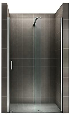 i-flair Schiebetür Duschabtrennung NADINE 150x200 cm für Duschnische Duschtür Nischenschiebetür in Chrom 8mm ESG Sicherheitsglas Klarglas - Links und Rechts montierbar