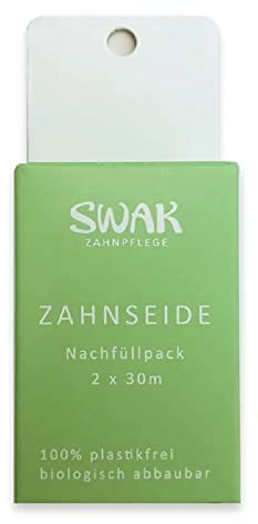 Swak Zahnseide Plastikfrei - Nachfüllpack 2 x 30m (10er Pack)