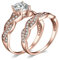 JewelryPalace Wickelring Unendlichkeit Verlobungsring Paar Eheringe Ring Silber 925 Damen, Zirkonia Trauringe Damenring Hochzeitsringe Antragsring Memoirering Ringe Set, Damen Schmuck Rosegold 64