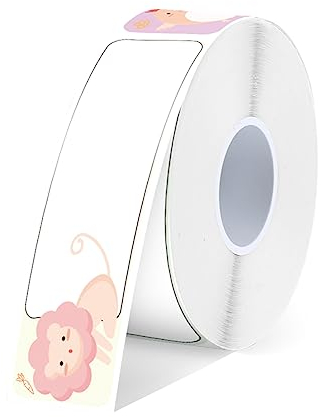 SUPVAN KATASYMBOL wasserfeste Endlos-Etikettenband 14 mm x 50 mm, 140 Etiketten/Rolle für E10 / E11 / E16 Etikettendrucker, Schwarz auf tier