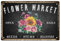 CREATCABIN Blumen Blechschild Blumenmarkt Metallschilder Vintage Plaketten Poster Plakette Dekor Retro Galerie Wandkunst Druck Hängendes Gemälde Zitaten Für Hausgarten Sommergeschenke 8x12 Zoll