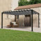 GuyAna Cenador con Techo persiana 3x4 m Tela y Aluminio pergola terraza Exterior toldos para pergolas pergolas de Jardin Antracita