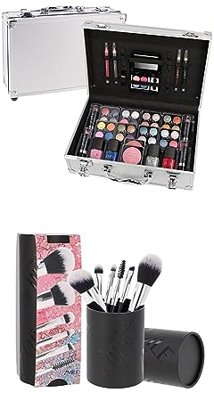 Bundle bestehend aus ZMILE Cosmetics Kosmetik-Koffer 'Everybody's Darling' - Vegane Kosmetik und ZMILE Cosmetics Geschenkbox 'YOUR UTENSILO' Brushes - Pinselset 6teilig - vegane Kosmetikpinsel