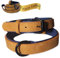 LUCON Hundehalsband Leder braun Halsband für Welpen und kleine Hunde mit einem Halsumfang von 27-37cm Lederhalsband gepolstert mit Metallschnalle