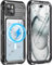 WIFORT for iPhone 15 Plus Waterproof Case, Heavy Duty Metal Cover with Built-in Screen Protector [Compatible with Magsafe], 360° Full Body Protective Shockproof Case for iPhone 15 Plus, 6.7 Black