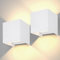 Optimumx 2 Stück Wandleuchte innen außen 12 W Modern Wandlampe auf und ab Einstellbarer Lichtstrahl 3000 K Warmweiß LED Außenwandleuchte IP65 (Weiß, 2 er)