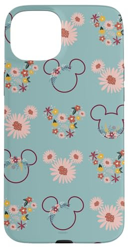 Hülle für iPhone 15 Plus Disney Mickey Mouse Blumen und Gänseblümchen Druck