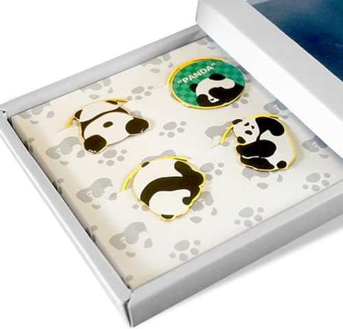 Rolin Roly 4 Stk Panda Metall Lesezeiche Panda Design Für Bürobedarf, Zuhause Aktennotizen, Seitensortieren (4PCS)