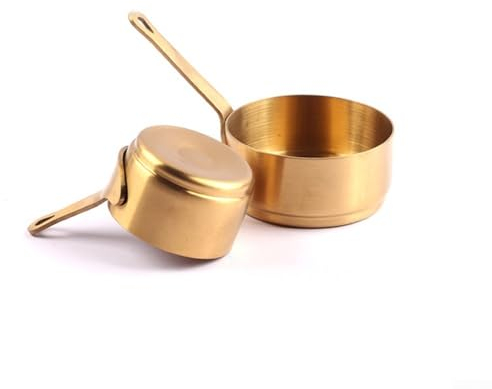 Pentola per sugo in acciaio, mini casseruola, adatto per riscaldare il latte e fare salse (oro (60 ml)