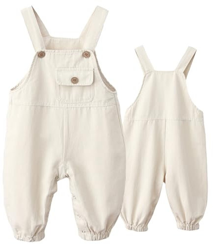 Happy Cherry Salopette Bimba Tuta Bimbo Jeans Tutina Pantaloni con Bretelle Regolabili Pagliaccetto Bambini Senza Maniche per Primavera Estate Autunno Taglia 3-4 Anni