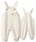 Happy Cherry Salopette Bimba Tuta Bimbo Jeans Tutina Pantaloni con Bretelle Regolabili Pagliaccetto Bambini Senza Maniche per Primavera Estate Autunno Taglia 3-4 Anni