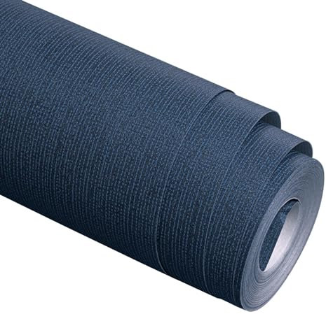 Gomice Plain Dark Blue Textured Wallpaper | Ceiling Wallpaper - No Match Wallpaper, Paper for Cabinets, Paintable Wallpaper, Table and Door Reform Decorative