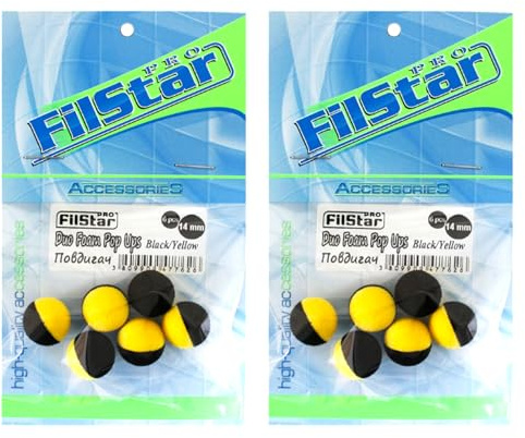 PRO FILSTAR Zig Rig Pop Up Foam 12 STK 14mm S/G - Angelhaken Pop Up Köder | Pop Up Angeln - Karpfen Köder - Karpfenangeln Montage - Fischköder - Futter Zubehör - Pop Up Karpfenhaken - Karpfen Set