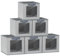 DIMJ Set of 6 Foldable Storage Boxes with Transparent Window, Fabric Storage Basket with Handle, Wardrobe Storage Organiser Boxes for Clothes, Toys, Books