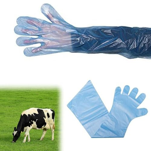 Comioke Langarm Veterinär Handschuh,Veterinär-Handschuhe,30pcsDehnbare Einweghandschuhe, zur Viehbesamung,Einweg Weichplastikfolie,Extra Lange Stulpe 90 cm