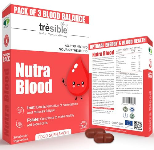 Iron Tablets High Strength with Folic Acid, Zinc Bisglycinate, Vitamin C and B12 (3-Month Supply) - Iron Supplements for Women, Men and Child - Energy Supplements Help to Reduce Tiredness and Fatigue