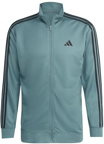 adidas Herren Train Essentials 3-Stripes Training Hooded Track Top, preloved Teal, M