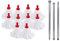 Large Floor Mops Mop Head Refills (10 Super Absorbent Mops With 140cm Handle) For Hard Floor Mopping Cleaning Home office and Commercial Use Red