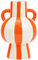 matches21 HOME & HOBBY Blumenvase bunt gestreift, orange weiß in Ø 15 x 24 cm - Moderne Keramik Vase als Wohnzimmerdeko